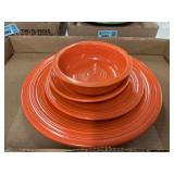 Orange Fiestaware - 1 Plate, 1 Salad Plate, 1