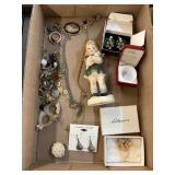 Vintage Costume Jewelry & Avon Figurine