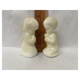 AUTHENTIC FENTON HANDMADE PRAYING BOY GIRL SATIN