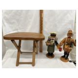 Sm Nevco Fold & Carry Stool & 2 German Wooden