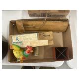 Furniture  spray, paint, wind up chicken toy,