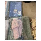 Crystal blue L.L. bean polo shirt, some pink