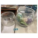 2 Glass Fishbowls