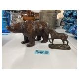 Resin Bear & Metal Horse