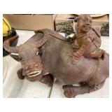 Antique Chinese hand carved water buffalo with