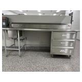 Stainless steel work station with drawers