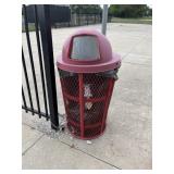 Red Outside Trashcan w/Lid - South Side of