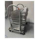 Rolling cart with food service pans lids and