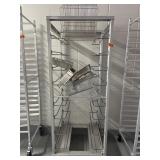 Rolling metal rack with misc parts