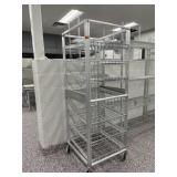 Industrial stainless steel slanted tray stand on
