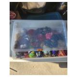 Plastic container full of Yarn
