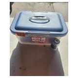 Plastic container full of thread