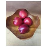 Wood bowl with apples