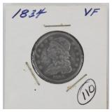 1834 Capped Bust Quarter, 90% Silver