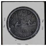 1935 Canadian Silver Dollar, 80% Silver