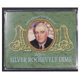1954 Silver Roosevelt Dime in holder, 90% Silver
