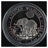 1 Oz. .999 Fine Silver 'african Wildlife Elephant'