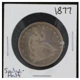 90% Silver, 1877 Seated Lib. Half Dollar