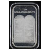 1 oz. .999 Fine Silver 'Ten Commandments' Bar