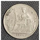 1913 French 20 Cent Coin, 83.5% Silver