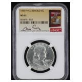 1959 NGC MS63 Type 2 Franklin Half Dollar