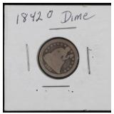 1842-O Seated Liberty Dime, 90% Silver