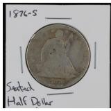 1876-S Seated Half Dollar, 90% Silver