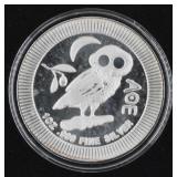 1 oz. t. .999 Fine Silver 'Athena Owl' Niue Coin