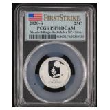 2020 PCGS PR70DCAM 1st Strike Silver Proof 25C