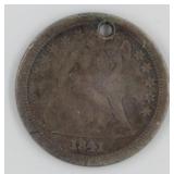 90% Silver, 1841-O Seated Liberty Dime
