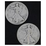 90% Silver, 1917-S/1920-D Walking Lib. Half Dol.