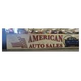 Vtg. American Auto Sales Sign Almost 12 Ft Long