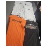 4 Vtg. Harley-Davison tee Shirts size L