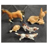 2Vtg. Japan Mini Porcelain Hunting Dogs , Vtg.