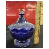Vtg. Fenton Blue Carnival Glass an iridescent