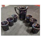 Vtg, Childrenï¿½s Carnival Glass Pitcher &Glasses