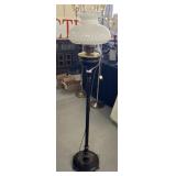 Vintage Floor Lamp With Milk Glass Shade