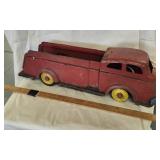 Vtg, Pressed Steel Fire Truck Ride On Toy By