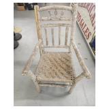 Vtg. Rustic Hickory Armchair Twig Frame
