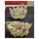 Vtg. Porcelain Cherub Planter, Vtg. Art Nouveau