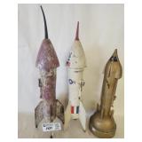 3 Vtg. Rocket Ships  Coin Banks