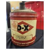 Vtg, 5 gal D-X Metal Oil can