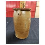 Antique  Cylindrical Salt- glazed stoneware crock