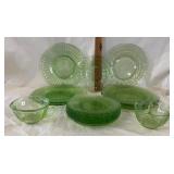 Assorted Uranium Glass - Saucers, Dessert Plates