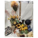 Artificial Fall Flowers, Pumpkins, Ghosts house