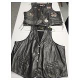 Highway Hawks XL size Black Leather  Vest,