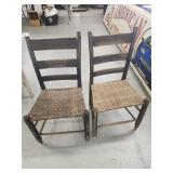 2 Antique Ladderback side Chairs