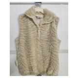 Vtg. Frankly My Dear Zip up Faux  fur Vest Size M