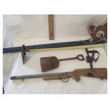 Vtg. Wood Bambi Toy,  Vtg. Wood carved kids Gun,