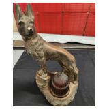 Vtg, Sculpture Shepard Dog Amber Color Glass
